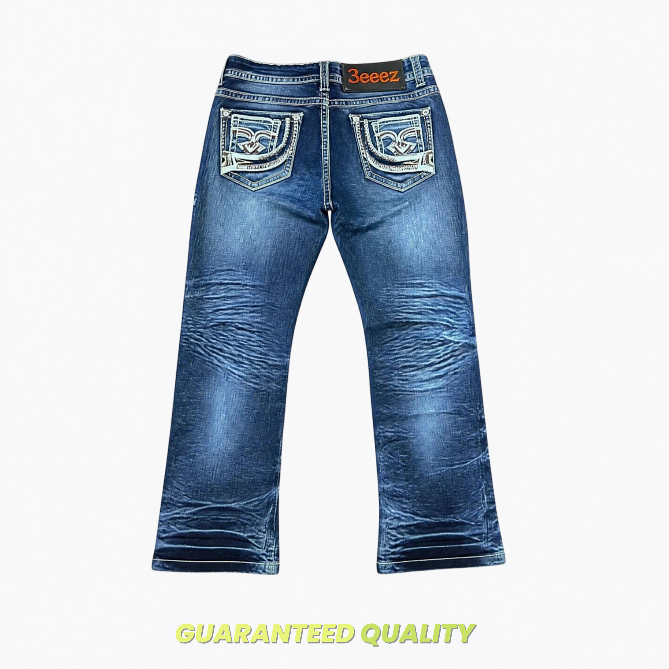 3EEEZ Atelier Leather Patch Bootcut Jean